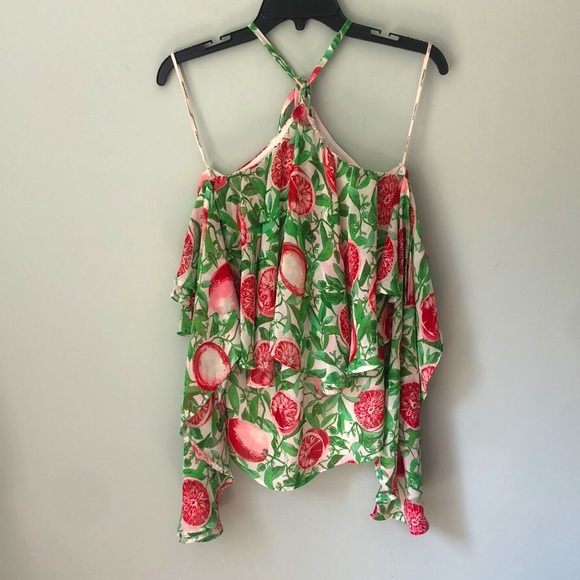 Judith March | Grapefruit Shoulder-Cutout Halter Top - Picture 4 of 6